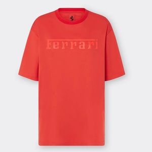Ferrari Cotton T-shirt with Ferrari logo in color Rosso Dino (red) size S unisex